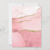 Elegant Blush Pink Agate met Gold | VRIJGEZELLENFE Kaart (Achterkant)
