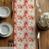 Elegant blush pink and gold floral table runner medium tafelloper