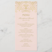 Elegant Blush Pink and Gold  Glam Wedding Menu (Voorkant)