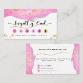 Elegant Blush Pink and Gold Glitter Loyalty Card (Voorkant / Achterkant)