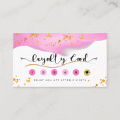 Elegant Blush Pink and Gold Glitter Loyalty Card (Voorkant)