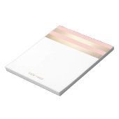 Elegant Blush Pink and Gold Stripes Name Notitieblok (Linkerzijde)