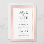 Elegant Blush Pink and Gold Wedding Save The Date (Voorkant)