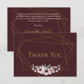 Elegant Blush Pink Anemone Floral Geometrische Lij Bedankkaart (Voorkant / Achterkant)