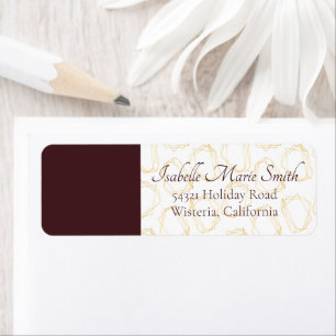 Elegant Blush Pink Anemone Floral Geometrische Lij Etiket