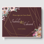 Elegant Blush Pink Anemone Floral Geometrische Lij Gastenboek (Voorkant)