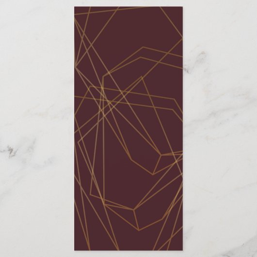 Elegant Blush Pink Anemone Floral Geometrische Lij Menu (Achterkant)