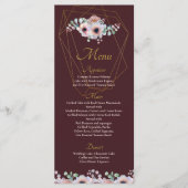 Elegant Blush Pink Anemone Floral Geometrische Lij Menu (Voorkant)