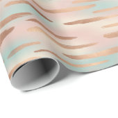 Elegant Blush Pink, Aqua & Gold Seamless Pattern Cadeaupapier (Rol Hoek)