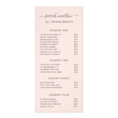 Elegant Blush Pink Beauty Salon-prijslijst Reclamekaart (Voorkant)