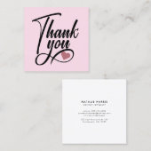 Elegant Blush Pink Bedankt Vierkante Visitekaartje (Voorkant / Achterkant)