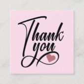 Elegant Blush Pink Bedankt Vierkante Visitekaartje (Voorkant)