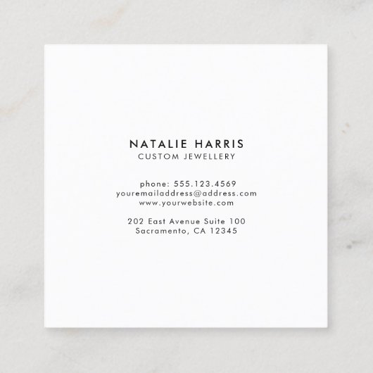 Elegant Blush Pink Bedankt Vierkante Visitekaartje (Achterkant)