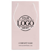 Elegant Blush Pink Bedrijfsbedrijf Zakelijk Logo Klein Cadeauzakje (Achterkant)