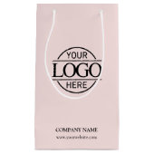 Elegant Blush Pink Bedrijfsbedrijf Zakelijk Logo Klein Cadeauzakje (Voorkant)