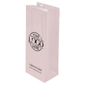 Elegant Blush Pink Bedrijfsbedrijf Zakelijk Logo Wijn Cadeautas (Voorkant Gekanteld)
