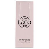 Elegant Blush Pink Bedrijfsbedrijf Zakelijk Logo Wijn Cadeautas (Voorkant)