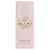 Elegant Blush Pink Bedrijfsbedrijf Zakelijk Logo Wijn Cadeautas (Achterkant)