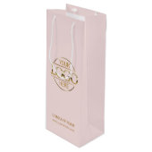Elegant Blush Pink Bedrijfsbedrijf Zakelijk Logo Wijn Cadeautas (Voorkant Gekanteld)