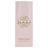Elegant Blush Pink Bedrijfsbedrijf Zakelijk Logo Wijn Cadeautas (Voorkant)