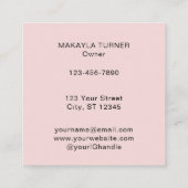 Elegant Blush Pink Black Script 3 Photo Makeup Vierkante Visitekaartje (Achterkant)