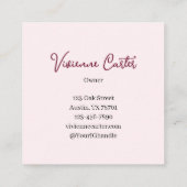 Elegant Blush Pink Black Script 3 Photo Makeup Vierkante Visitekaartje (Achterkant)