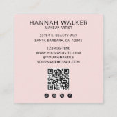 Elegant Blush Pink Black Script 3 Photo Makeup Vierkante Visitekaartje (Achterkant)