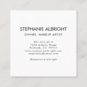 Elegant Blush Pink Black Script 3 Photo Makeup Vierkante Visitekaartje (Achterkant)