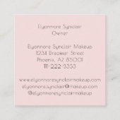 Elegant Blush Pink Black Script 3 Photo Makeup Vierkante Visitekaartje (Achterkant)