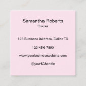 Elegant Blush Pink Black Script 3 Photo Makeup Vierkante Visitekaartje (Achterkant)