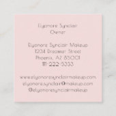 Elegant Blush Pink Black Script 3 Photo Makeup Vierkante Visitekaartje (Achterkant)