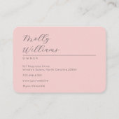 Elegant Blush Pink Black Script 3 Photo Makeup Visitekaartje (Achterkant)