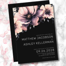 Elegant Blush Pink Black Wedding Floral