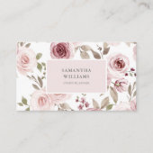 Elegant Blush Pink Bloemen Event Planner QR Code Visitekaartje (Voorkant)
