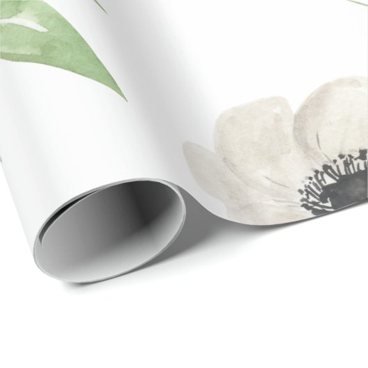 Elegant Blush Pink Bloemen Waterverf Cadeaupapier (Rol Hoek)