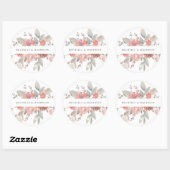Elegant Blush Pink Bloemen Waterverf Ronde Sticker (Vel)