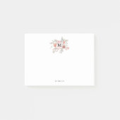 Elegant Blush Pink Bloemmonogram Post-it® Notes (Voorkant)