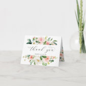 Elegant Blush Pink Bloom Wedding Gevouwen Dank je Kaart (Voorkant)