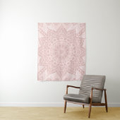 Elegant Blush Pink Boho Mandala Girly Wandkleed (In situ)