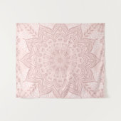 Elegant Blush Pink Boho Mandala Girly Wandkleed (Voorkant (horizontaal))