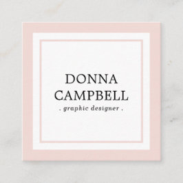 Elegant Blush Pink Border Professioneel Minimalist Vierkante Visitekaartje