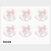Elegant Blush Pink Bow Baby Shower Thank You  Ronde Sticker (Vel)
