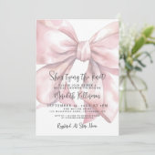 Elegant Blush Pink Bow Bridal Shower Kaart (Staand voorkant)
