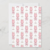 Elegant Blush Pink Bow Champagne Vrijgezellenfeest Kaart (Achterkant)