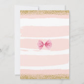 Elegant Blush Pink Bow Pearl Girly Baby shower Kaart (Achterkant)