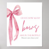 Elegant Blush Pink Bow raden hoeveel bogen spel Poster (Voorkant)