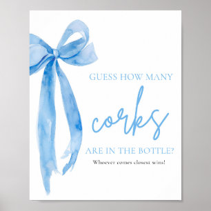 Elegant Blush Pink Bow raden hoeveel kurken spel Poster