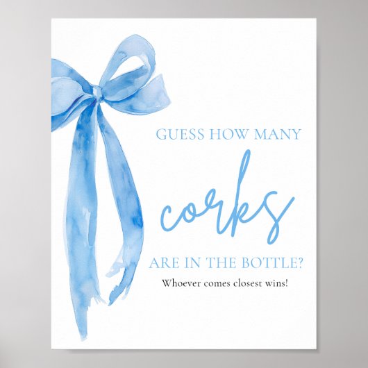 Elegant Blush Pink Bow raden hoeveel kurken spel Poster (Voorkant)