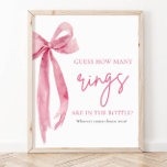 Elegant Blush Pink Bow raden hoeveel ringen spel Poster<br><div class="desc">Het "Elegant Blush Pink Bow Guess How Many Rings"-spel is een charmante en interactieve aanvulling op elk vrijgezellenfeest. In dit spel worden gasten uitgenodigd om het aantal ringen in een decoratieve pot of container te raden. Met zijn verfijnde blush roze strik ontwerp en elegante presentatie, dit spel voegt een vleugje...</div>