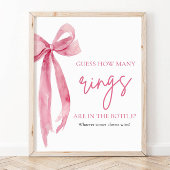 Elegant Blush Pink Bow raden hoeveel ringen spel Poster